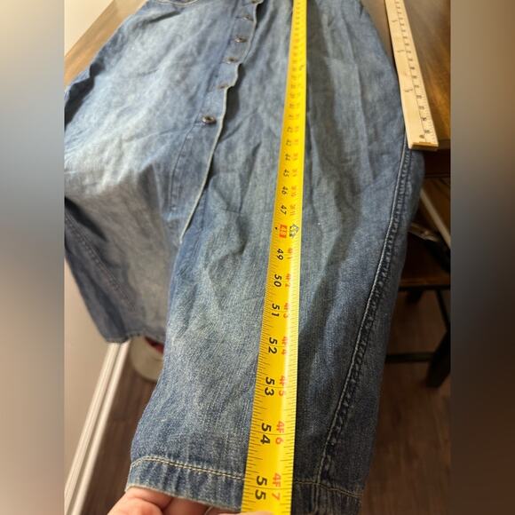 Free People Vintage Denim Button Down Maxi Dress Size 4 EUC Rare Style - Picture 7 of 9